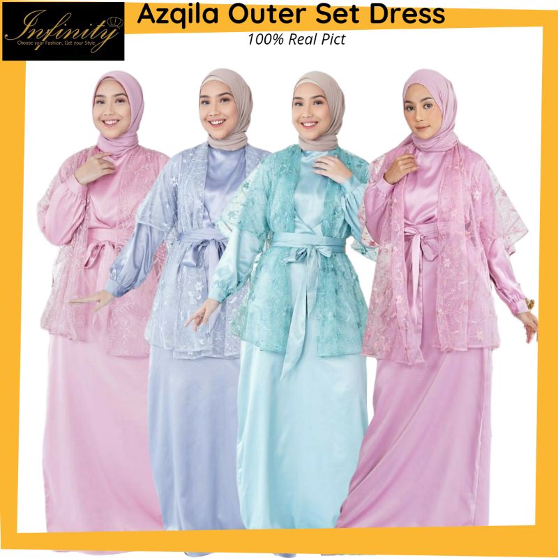 baju muslim wanita long dress gamis brukat tile kondangan lebaran pesta baby satin tille tulle bordi