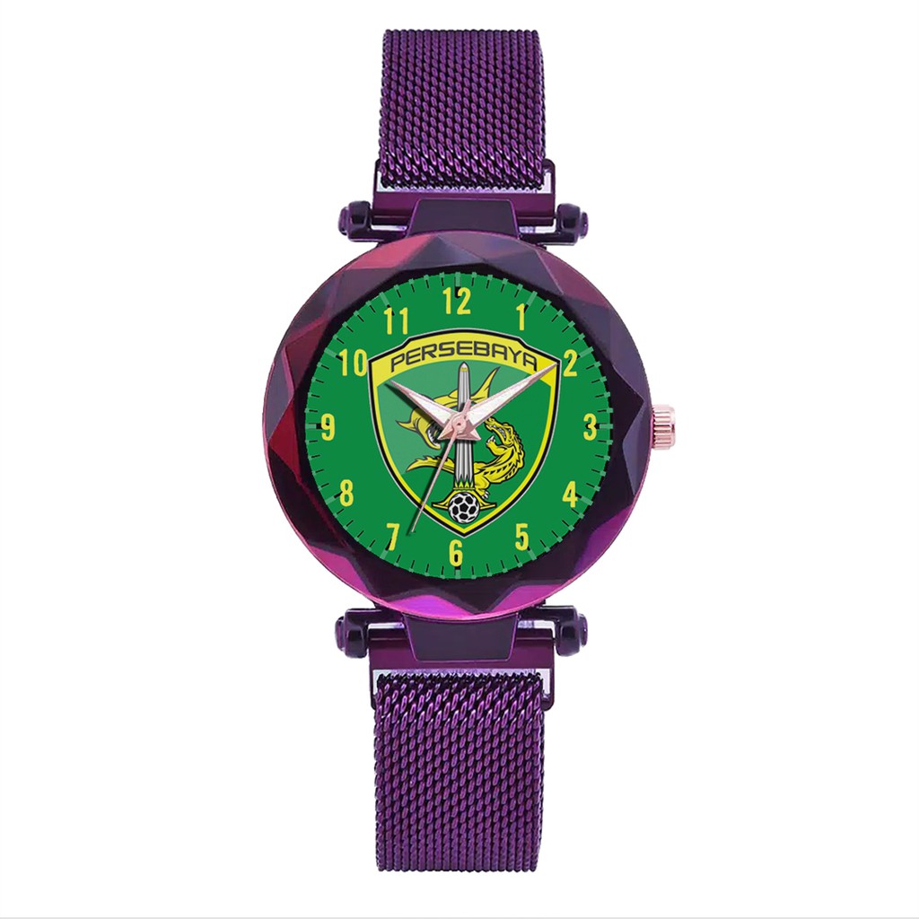 Jam Tangan Wanita Custom - Bonita PERSEBAYA MOTIF 9 Free Box &amp; Batre Cadangan