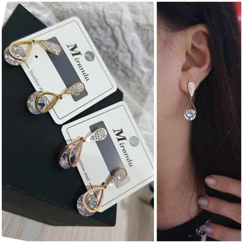 Anting Titanium asli anting giwang titanium Stainless steel Rosegold antt 06