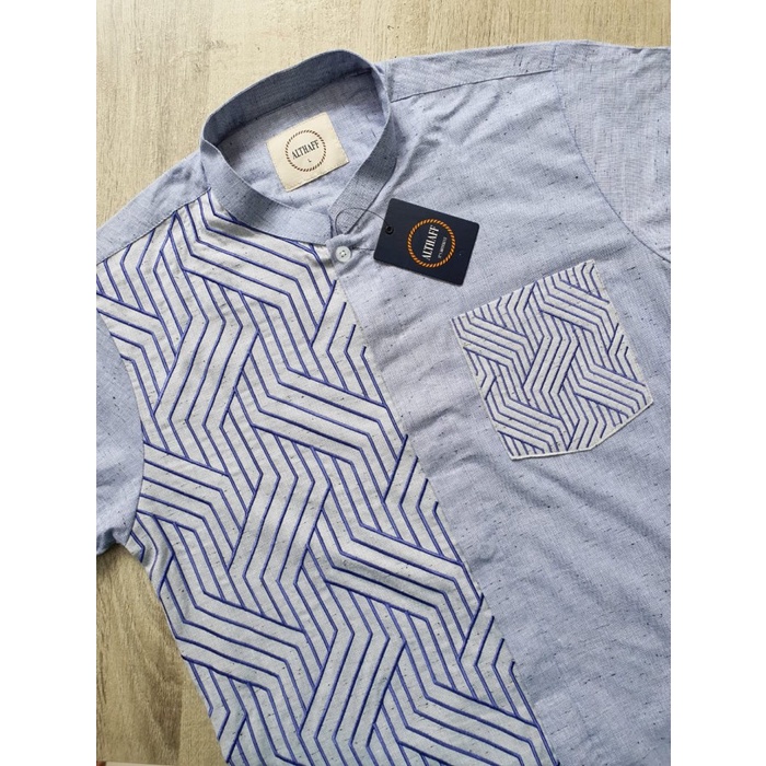 Set-Family-Muslim-Busana- Koko Couple Anak Ayah Althaff, Baju Koko Couple Anak Ayah - Hijau Mint,