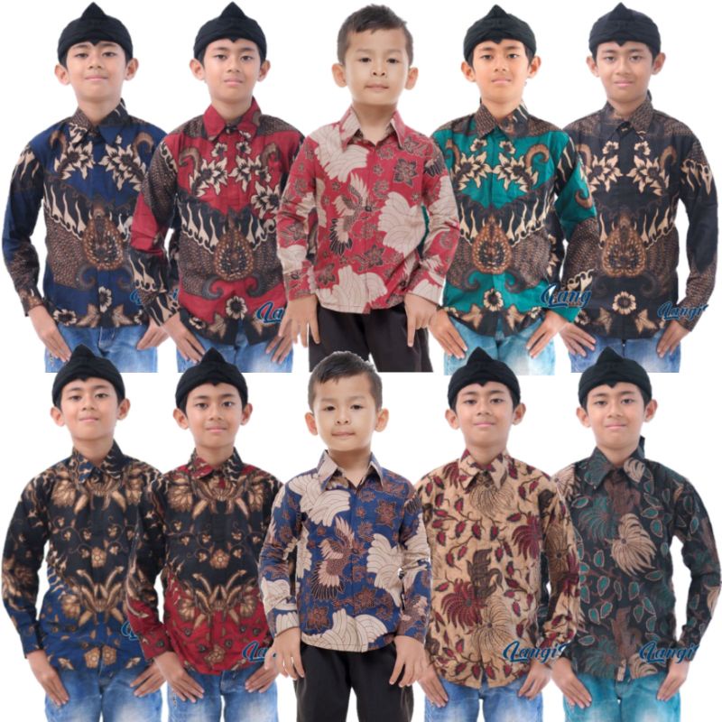 Kemeja Batik Anak/batik anak/baju batik anak laki laki umur 2-12 tahun hem batik anak-