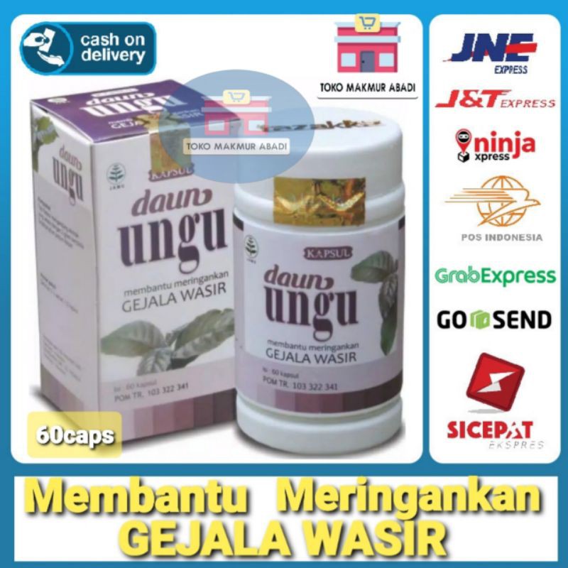 DAUN UNGU Obat Wasir Ampuh Hemoroid Herbal Ambeien 60 Kapsul Alami