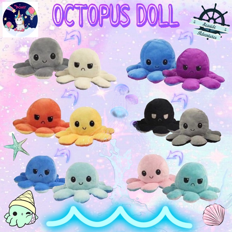 BONEKA GURITA/Octopus Doll/Boneka bolak balik/Reversible/Cumi Cumi boneka/Viral