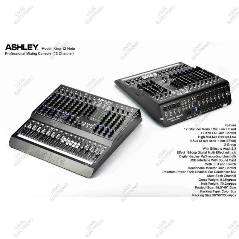 Mixer ASHLEY KING 12 NOTE KING12NOTE KING12 NOTE KING 12NOTE 12 Channel ORIGINAL