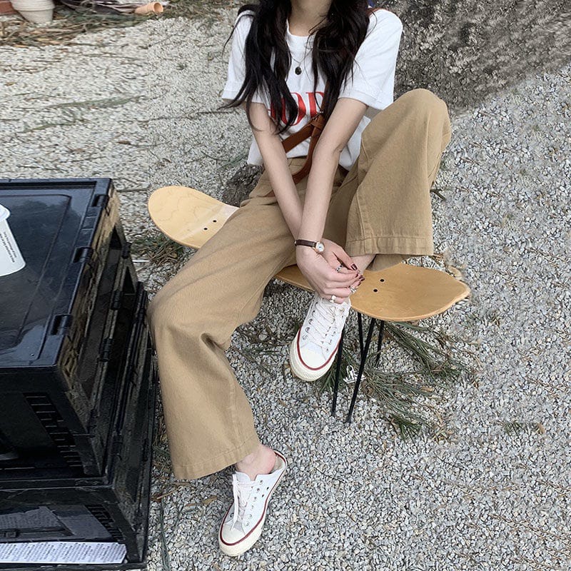 Korean New Women's Loose Highwaist / Highwaist Kulot Jeans Wanita Loose-2