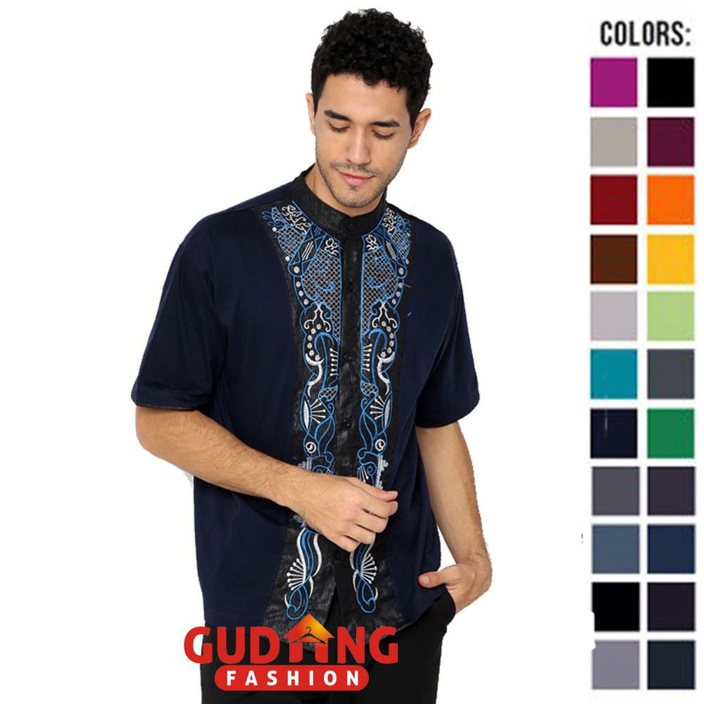 Baju Koko Modern Muslim Pria Katun - Banyak Pilihan Warna KKS (COMB)