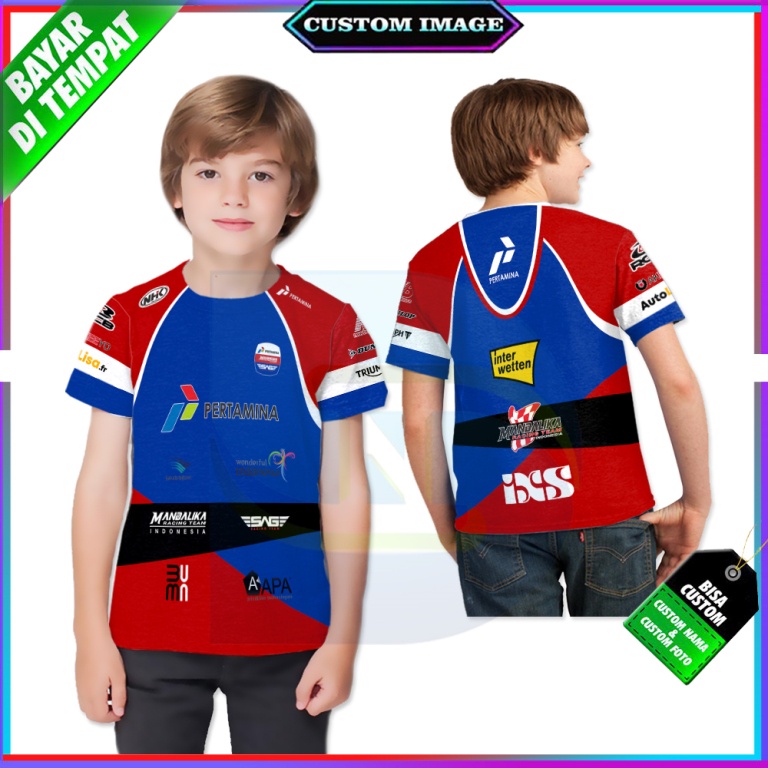 Baju Kaos Tshirt Jersey Anak Mandalika Racing Balap Motor Custom - Lengan Pendek Custom art02