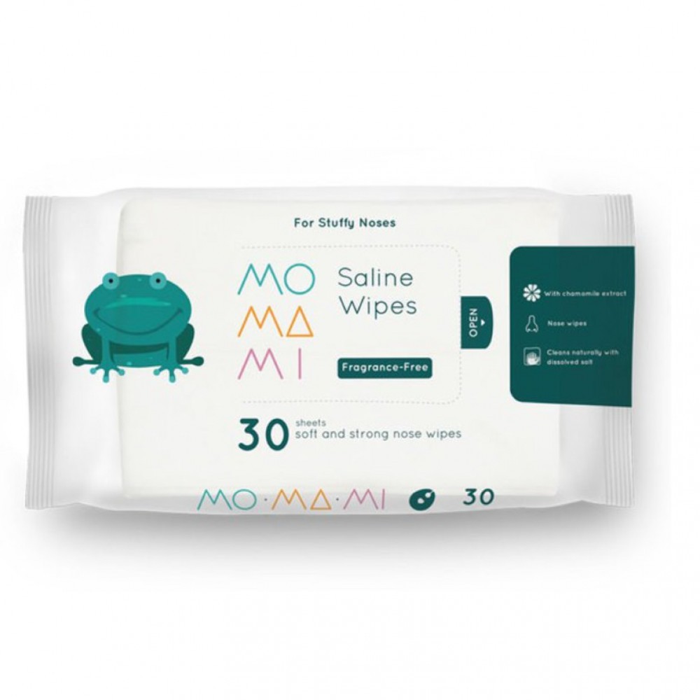 Momami Saline Wipes 30 Sheets - Fragrance Free