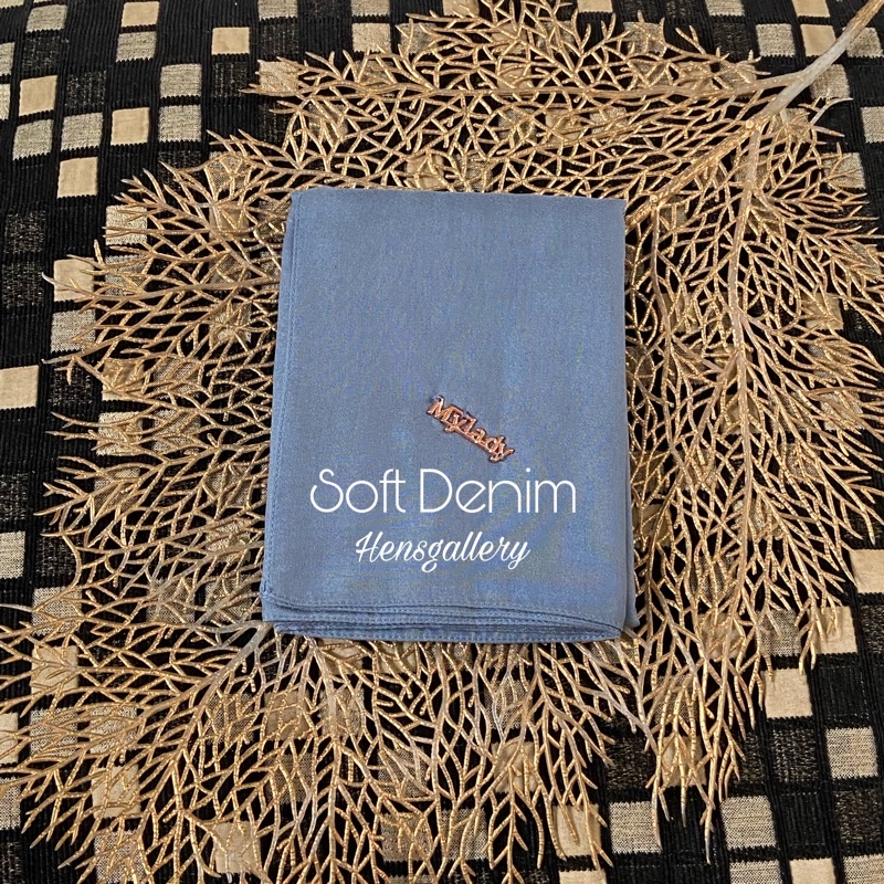 Part 1 Mylady Hijab Plain Voal Ultrafine by Myladyhijab dark mustard silver broken white optic white-SOFT DENIM