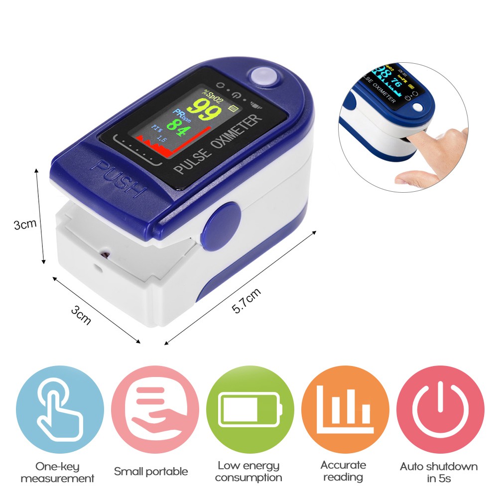 oximeter fingertip Pulse Oxymeter Pengukur Kadar Dalam Darah/jantung Cek Kadar Oksigen Detak Jantung