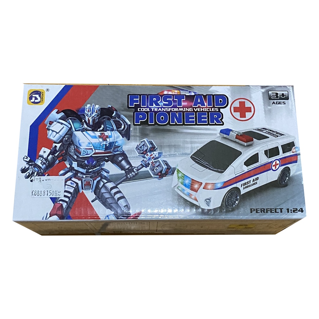 LD109B First Aid Pioneer - Mainan Robot Ambulance - Robot Transformer Ambulans - Robot Transformer M