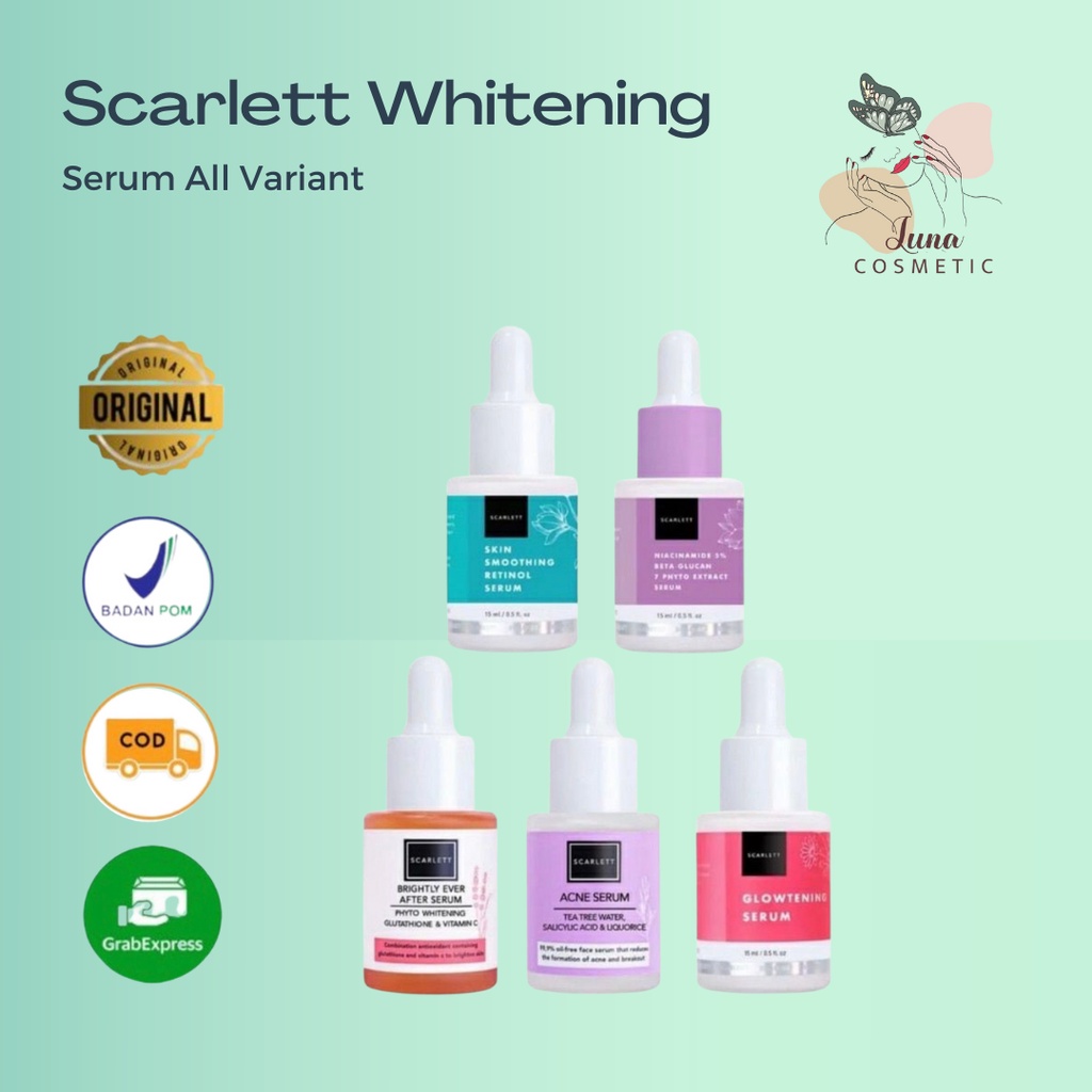 SCARLETT Serum Wajah / Acne Serum / Brightly Ever After Serum 15ml retinol niacinamide