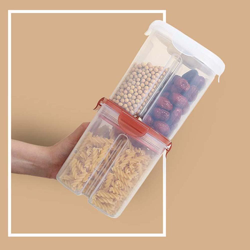 [Elegan] Wadah Penyimpanan Lock Lid Moisture-Proof Multigrain Organizer Dapur Makanan Canister Kulkas Tetap Segar Sealed Jar