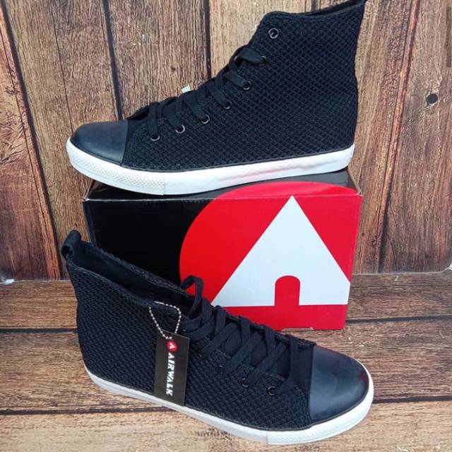 SEPATU SNEAKERS TALI PRIA (Airwalk) HITAM - GAIGE | FASHION PRIA MURAH | SEPATU PROMO | ORIGINAL
