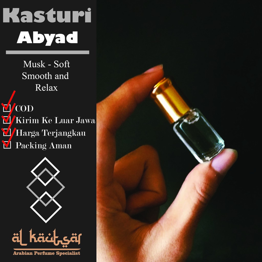 Minyak Wangi Kasturi Abyad 3ml 100% Bibit Murni