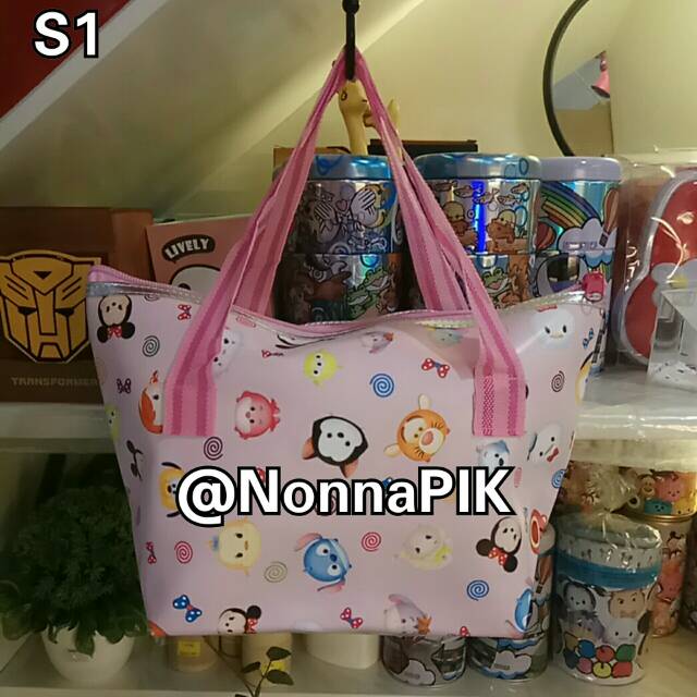 Pouch Kosmetik - Cosmetic / Serbaguna Bewarna Bening dan Pastel Tsum Tsum