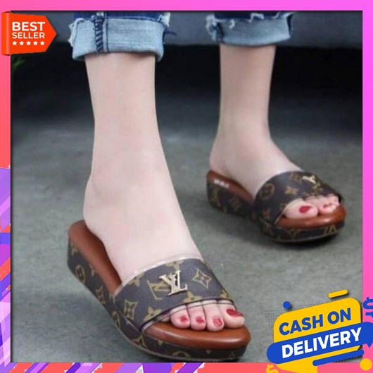 Wedges Sadal Jinjit Casual Ibu-Ibu Kekinian  Sepatu Sandal Terla Abbushoes Ph 12-New Wedges S
