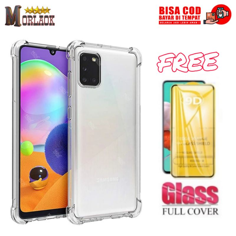 Case Samsung Galaxy A51/A71 Softcase Silikon Clear Free Tempered Glass Full Layar