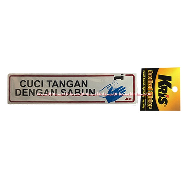Kris Anodized Sticker Cuci Tangan dengan Sabun Stiker Hand Wash Perekat Lebih Kuat Stiker Siap Tempel Cucitangan