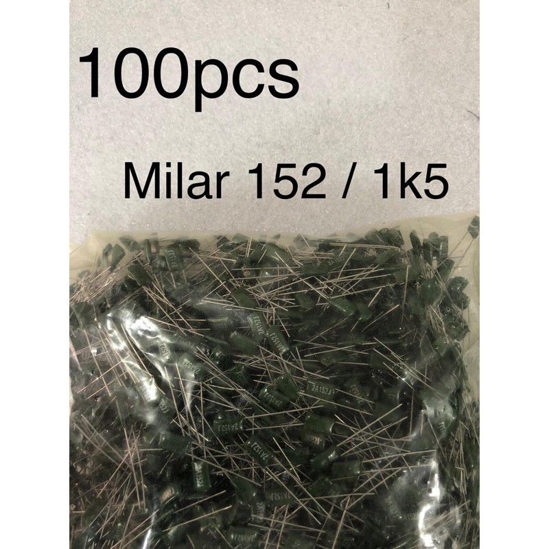 100Pcs Kapasitor Milar 152 milar 1k5