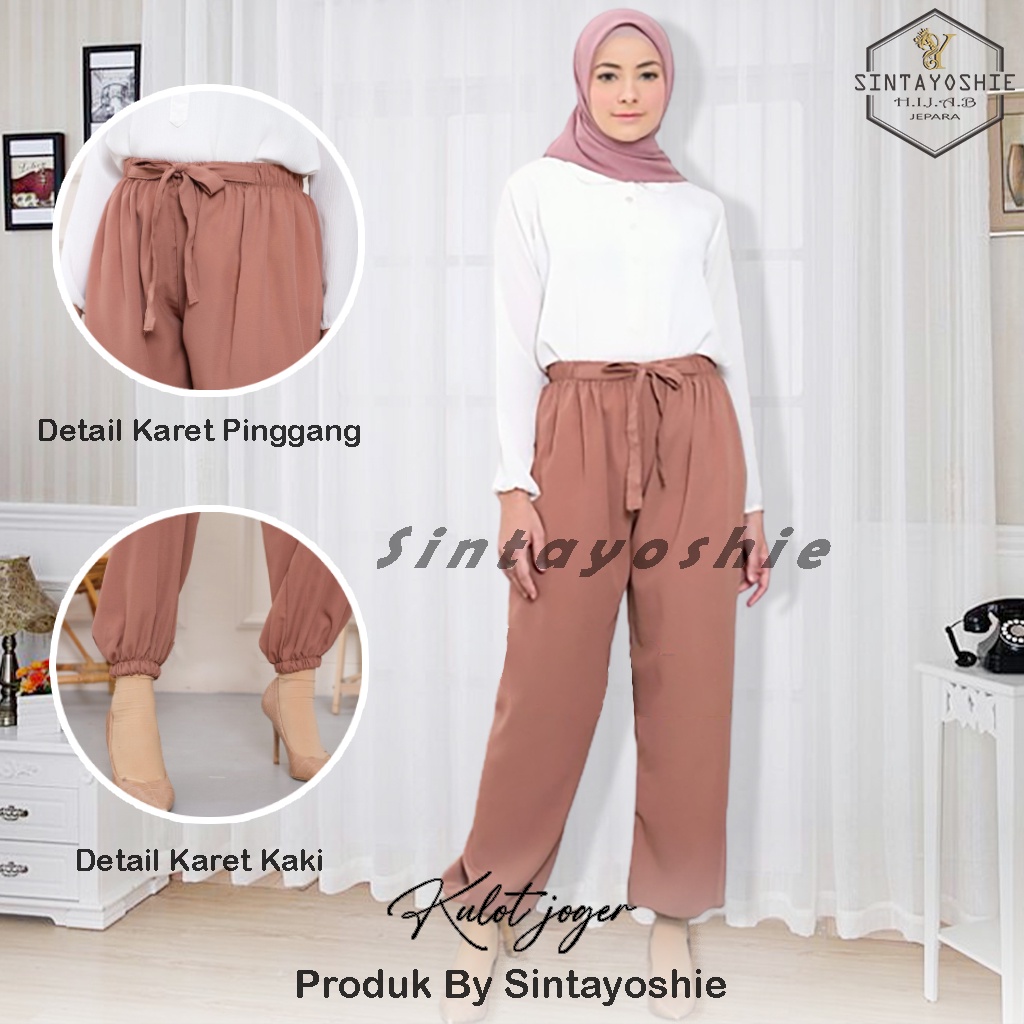 YURA PANTS JOGGER CELANA KULOT JOGER WANITA CELANA HARIAN MODEL KULOT RIBON JOGGER