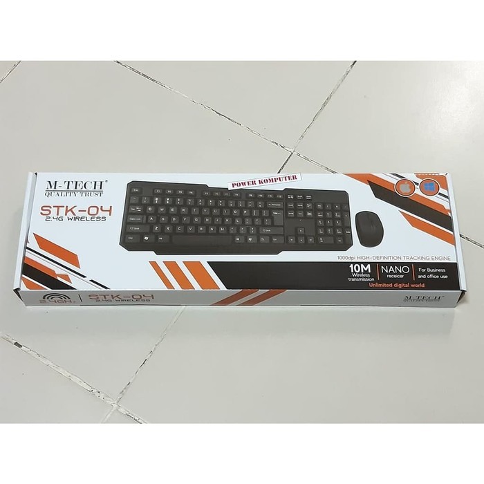 Paket Keyboard Mouse Wireless MTech STK-04 M-Tech STK04 Combo GARANSI!