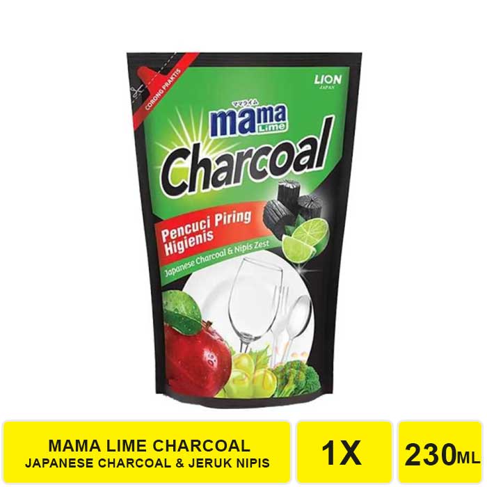 MAMA CHARCOAL 230 ML SABUN PENCUCI PIRING, GELAS, BUAH DAN SAYUR