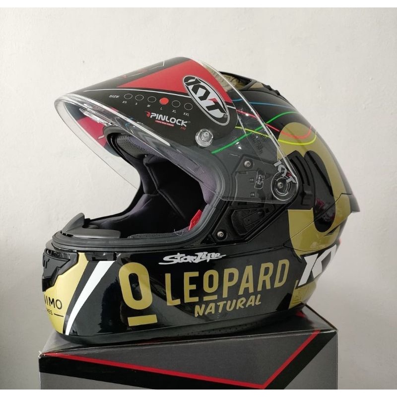 KYT Nfr Repaint Leopard Gold Helm Fullface