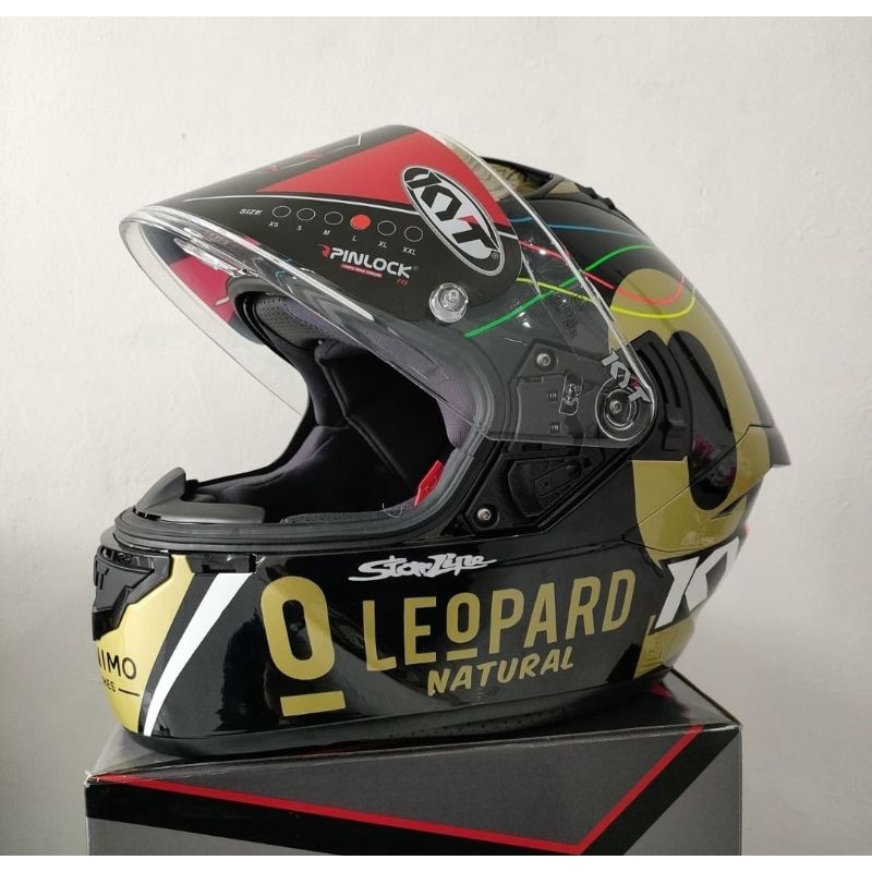 KYT Nfr Repaint Leopard Gold Helm Fullface