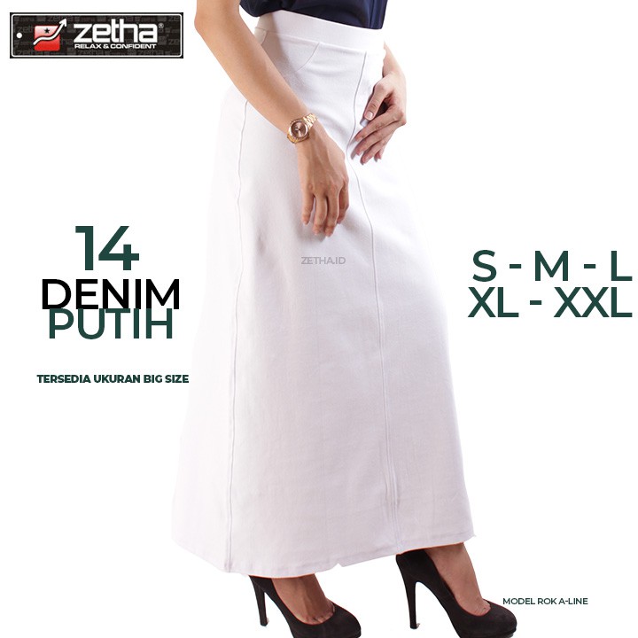 Rok ZETHA LineA Denim Putih