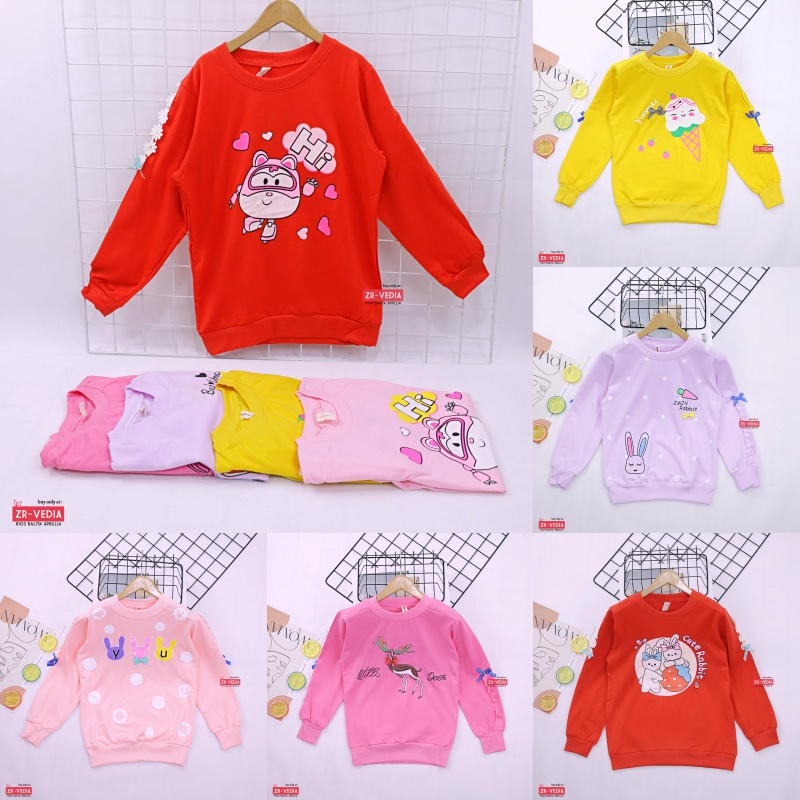 [PREMIUM IMPORT] Sweater Klowie uk 1-15 Tahun / HIGH Quality Baju Anak Perempuan Kaos Lengan Panjang