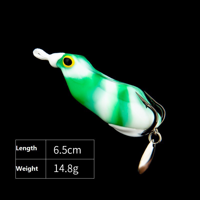 1pcs Umpan Katak Pancing 5cm/6.5cm Umpan Lembut Umpan Dengan Kait Palung Darah Mengambang Bass Bait Tackle