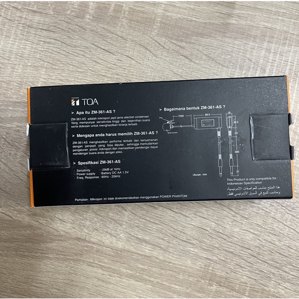 Mic Jepit TOA ZM 361 AS / Mik Jepit Baju / Mikropon Jepit