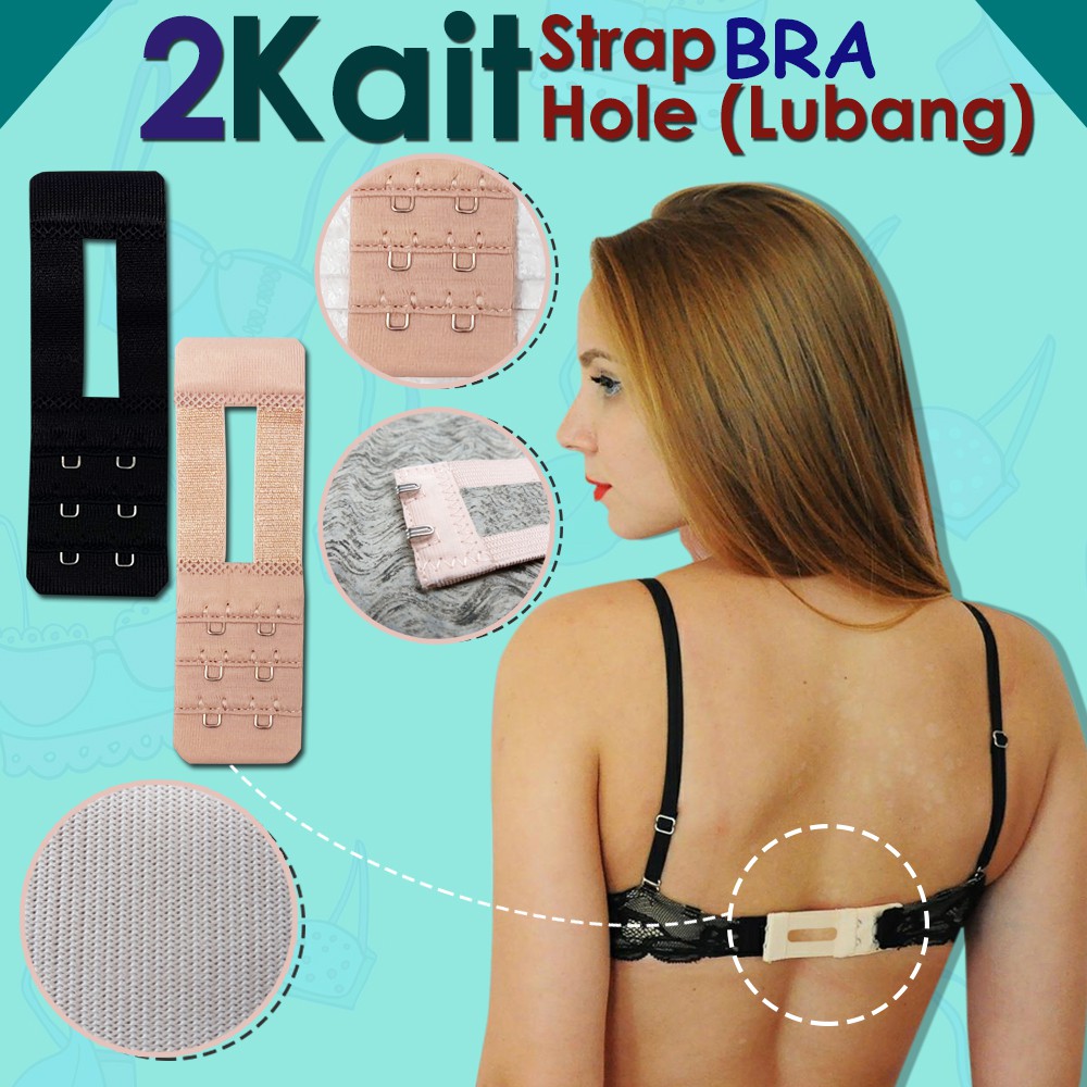 Sambungan Bra 2 atau 3 Kait Melar bra Super Extender Strap Nylon sambungan tali bh Elastis Karet tally Extension Pengait