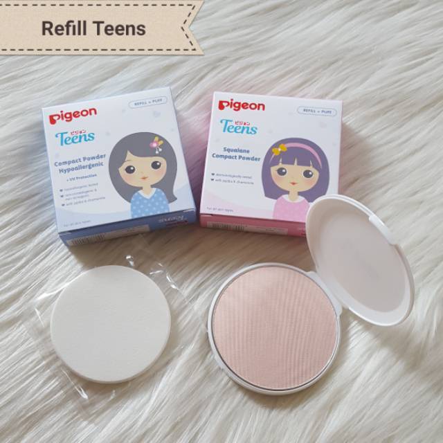 Pigeon Teens Squalane Compact Powder Refill / Bedak Padat Hypoallergenic Pigeon / Bedak Padat Remaja