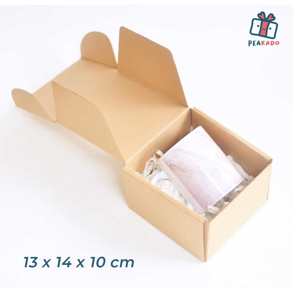 Dus Kraft Polos 20x20x11,5 cm Packaging Tebal Kokoh untuk Hampers Corrugated Box