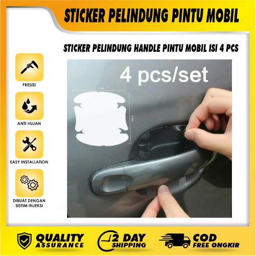 STICKER PELINDUNG HANDLE PINTU MOBIL ISI 4 PCS (TERMURAH) BISA COD