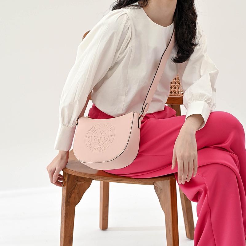 SALE TAS LES CATINO ESPRIT SADDLE CROSSBODY PALE BLUSH