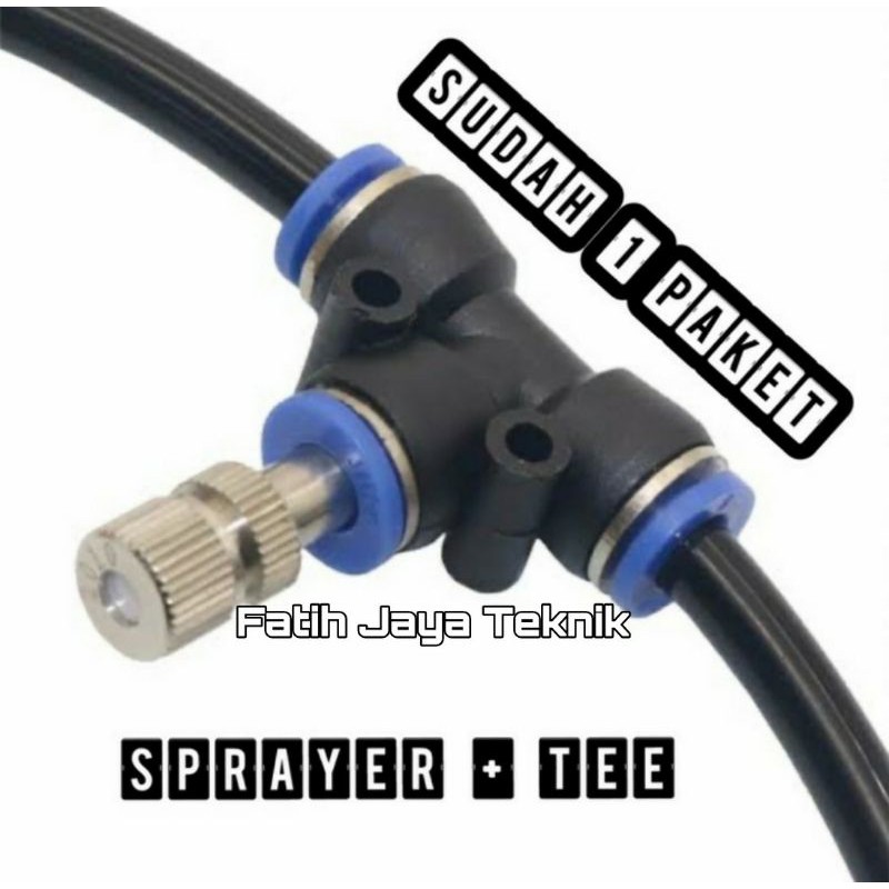 Sprayer Kabut Mist Nozzle Tee 6mm Set