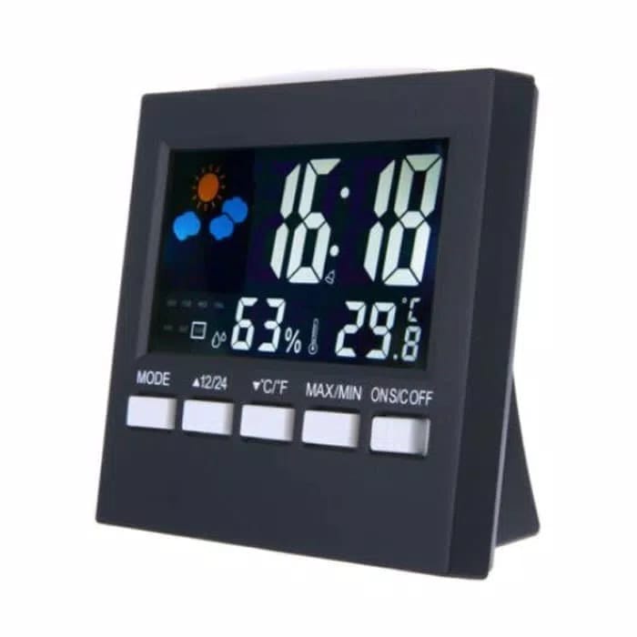 Jam Meja Alarm Digital Termometer Suhu Kelembaban Kalender Cuaca - JAM02