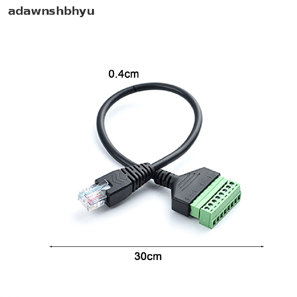 Adawnshbhyu RJ45 Ethernet Male To 8pin AV Terminal Screw Adapter Converter Kabel Colokan Blok