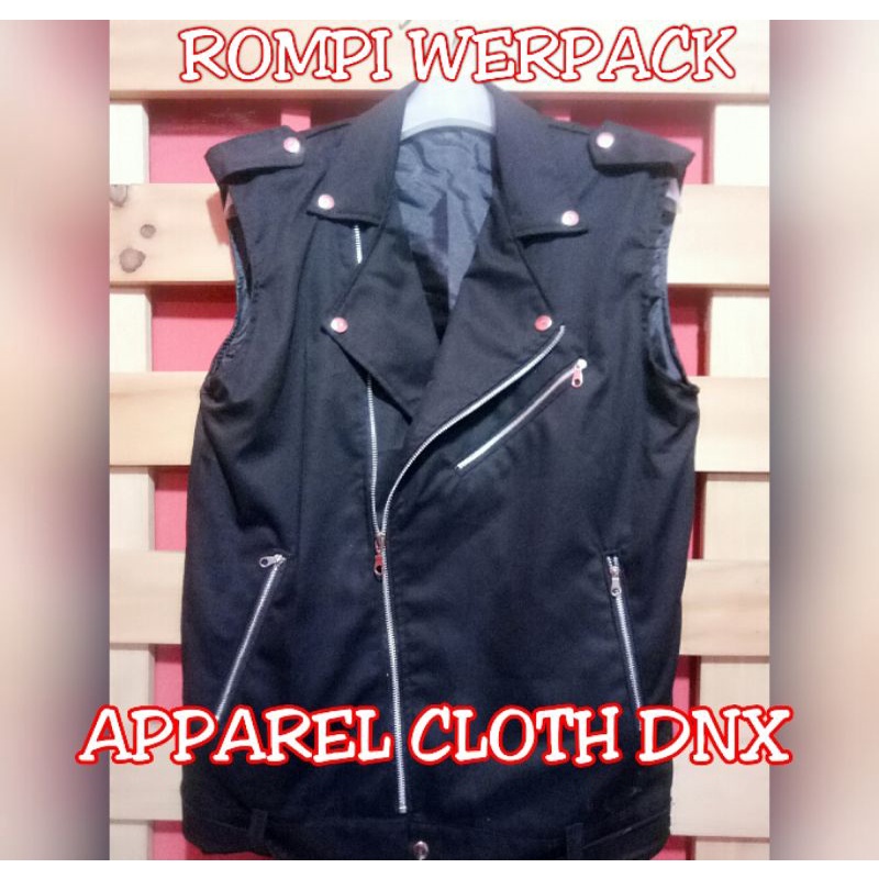 Rompi Werpak Werpack Punk  Ramones Rock N Roll Jaket Dobel Kerah Merah Hitam Alpin Alpine Alpina