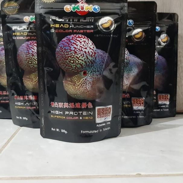 Terbaik Pelet ikan lohan / pakan ikan louhan okiko platinum head Size L !