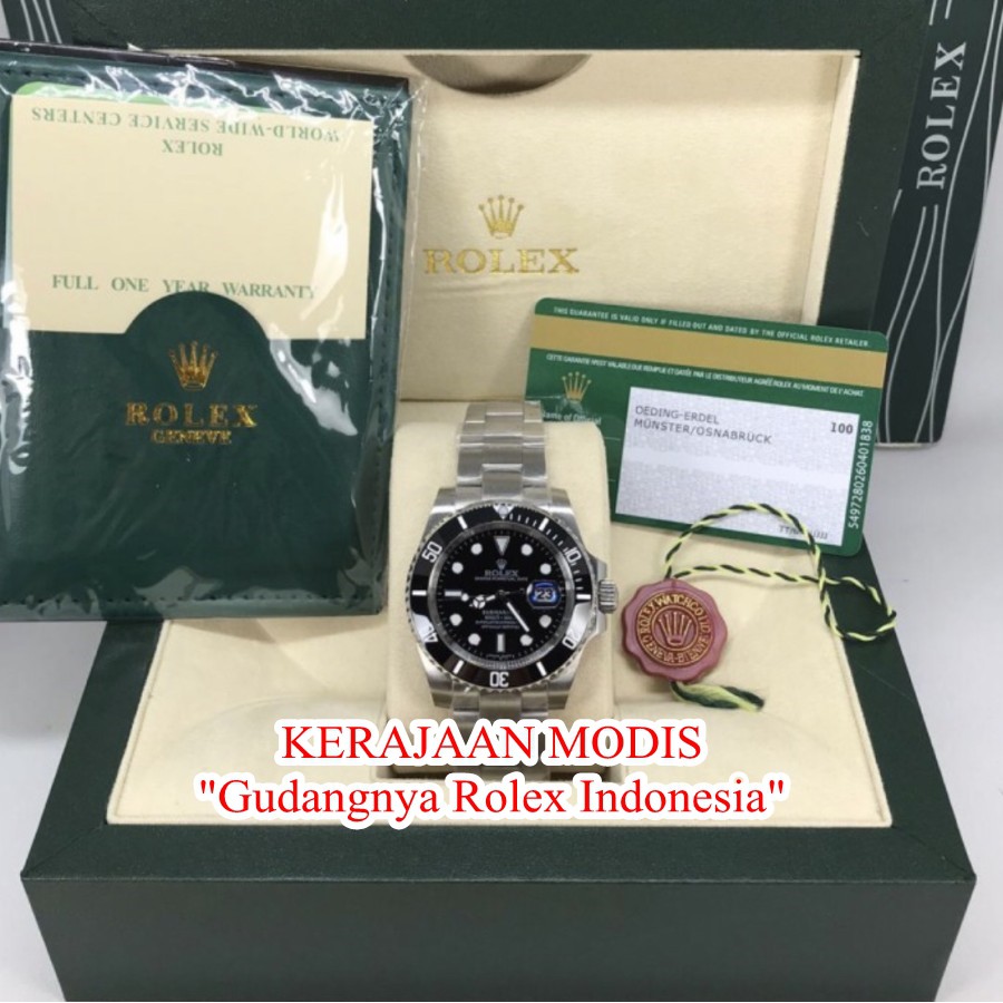 Best Seller Jam Pria Rolex Submariner Black Automatic Grade Pertamax FullSet Garansi 1 th