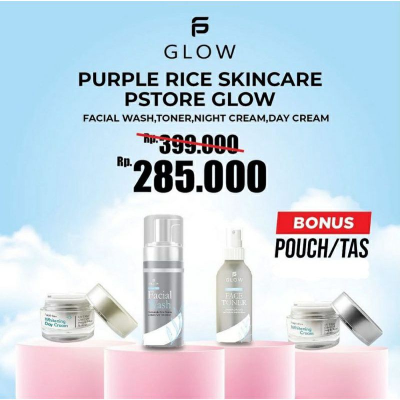 PSGLOW SKINCARE WHITENING SERIES BONUS POUCH PSGLOW PAKET GLOWING