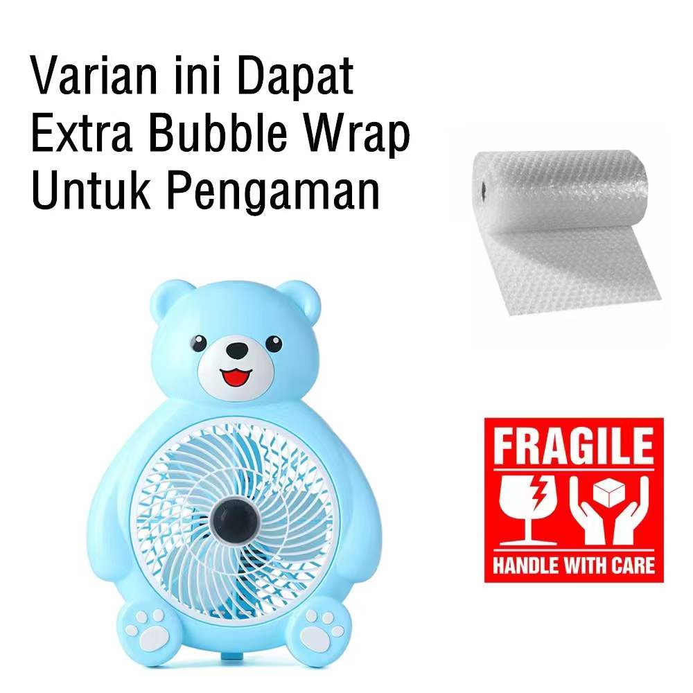kipas Angin Karater 10inch/Kipas angin meja listrik-Extra Bubble Bear