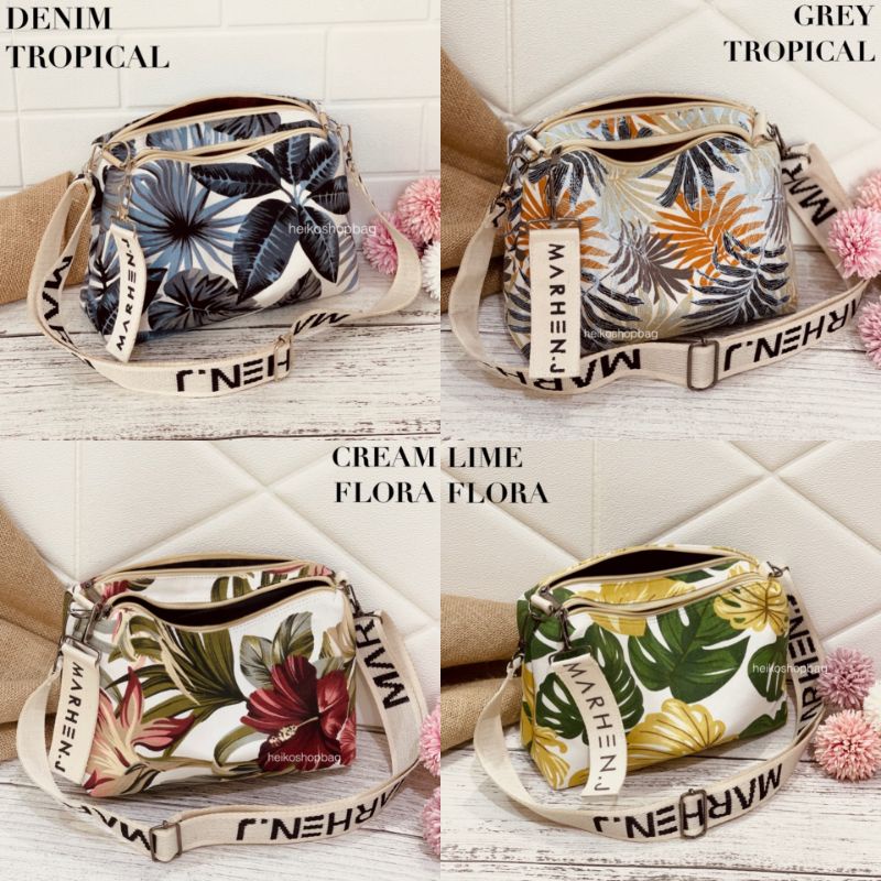 tas selempang motif, tas kanvas premium