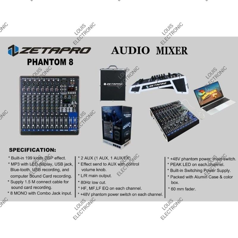 Mixer Audio ZETAPRO SUPER PHANTOM 8 8 Channel ORIGINAL Free Koper