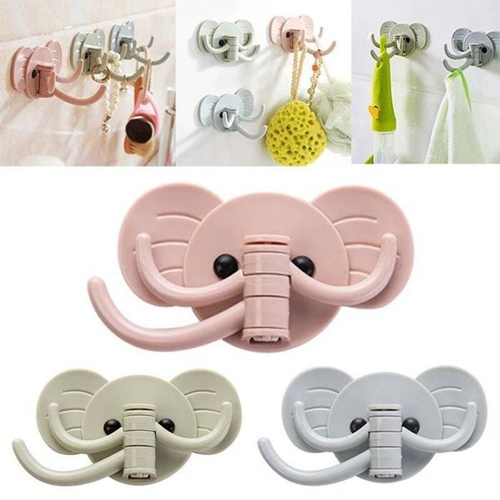 Gantungan Dinding Tempel Model Gajah Kait Hook Hanger