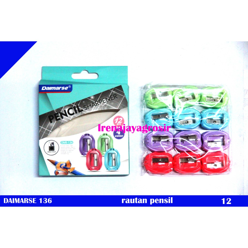 

(1pak/12pcs) Daimarse dms-136 / SERUTAN PUTAR isi 12 pcs RAUTAN PENSIL MINI 4 WARNA 1 LUBANG